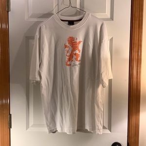 Sean John White and Orange Dragon Teeshirt Size XL